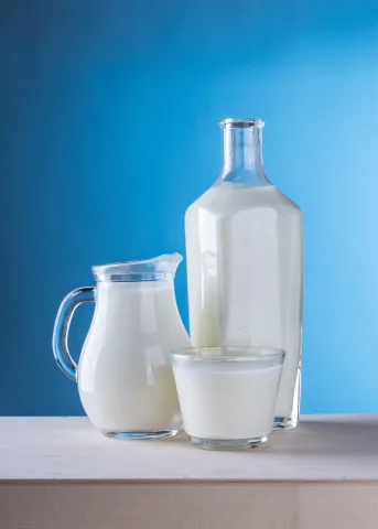 Various containers of milk